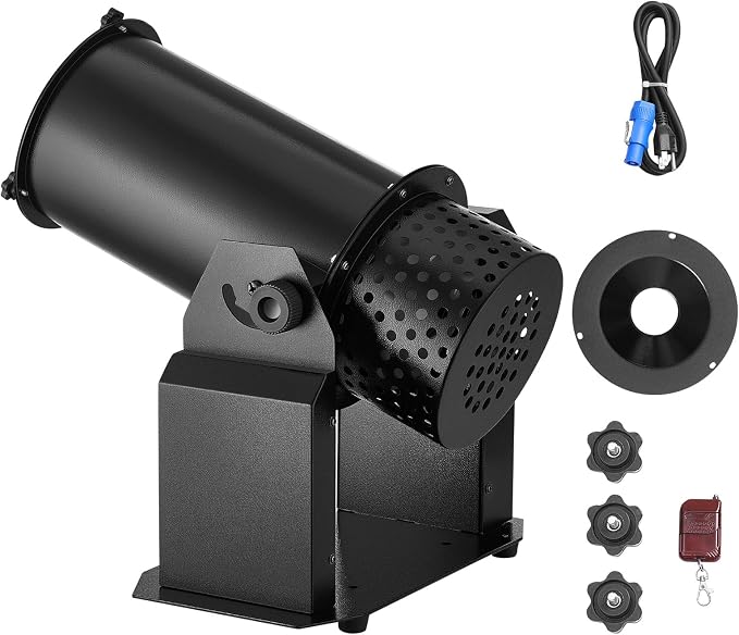 Máquina eléctrica de confeti VEVOR 1500W con control DMX512 y remoto miniatura 9