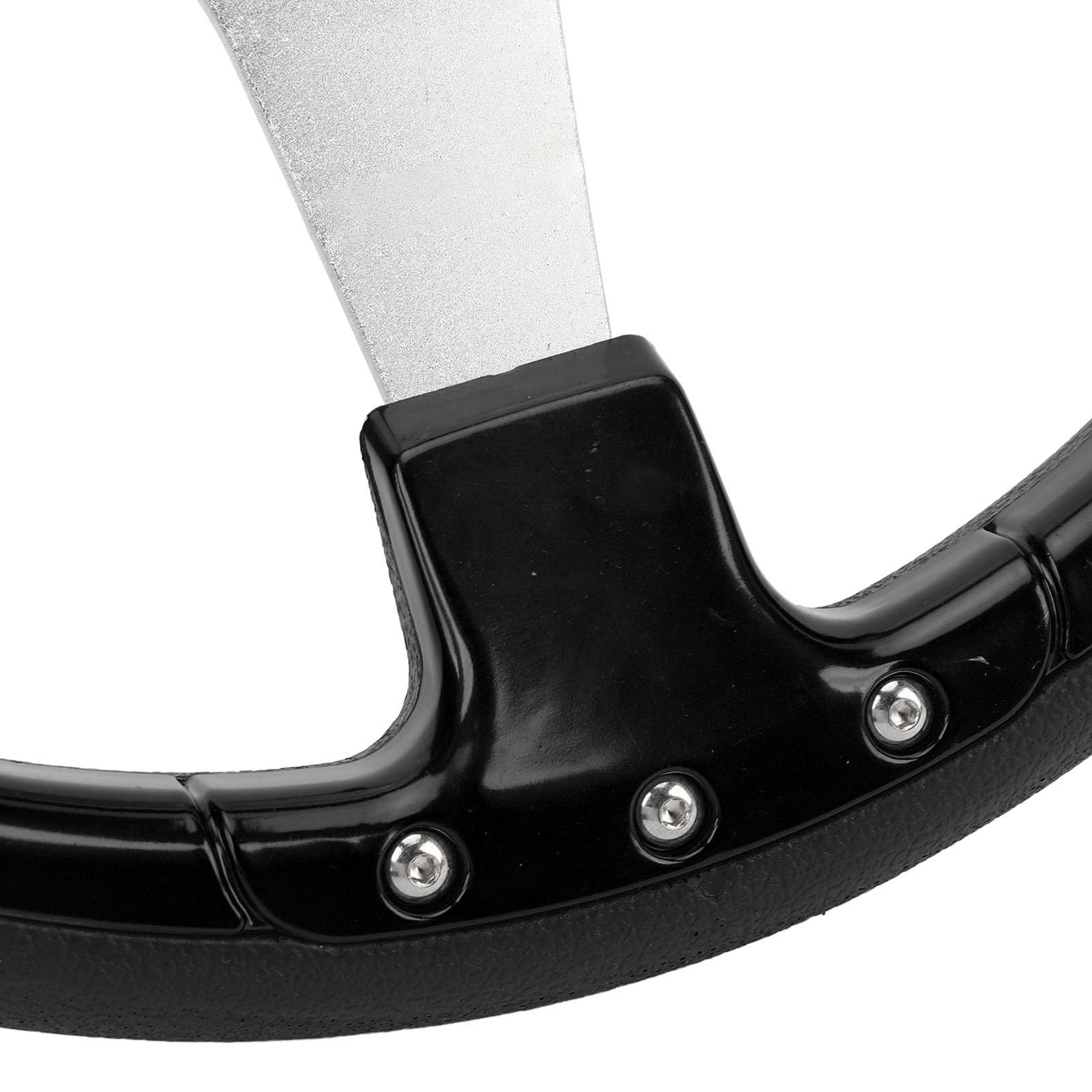 Fabater 14-calowa Kierownica Universal Racing z Przyciskiem Klaksonu |Sportowa Kierownica z Aluminium PU do Standardowego Adaptera Piasty z 6 Otworami (BLACK)