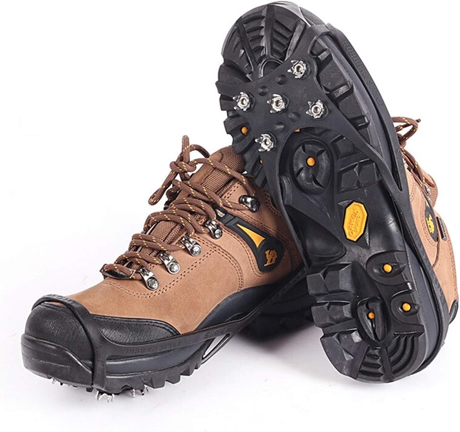 Ice Snow Grips 5 Teeth Nails Ice Gripper Stud Shoes Women Men Crampons Ice Gripper Spike Grips Cleats for Snow Studs Non-Slip Climbing Hiking Ice Grips for Shoes