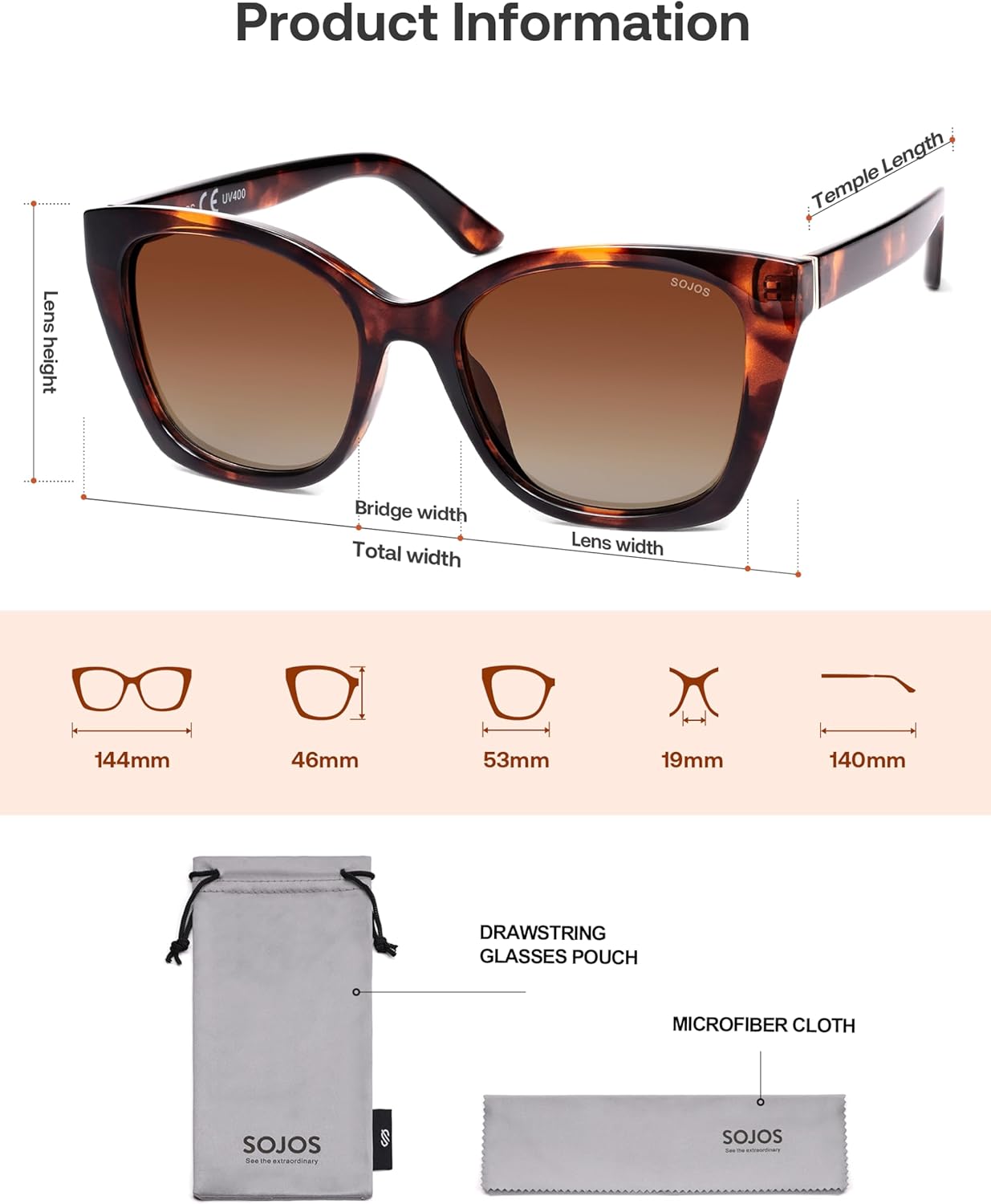 SOJOS Vintage Oversized Cateye Sunglasses Womens UV400 Large Designer Shades Lentes De Sol Para Mujer SJ2634 - Image 6