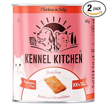 Kennel Kitchen Chicken in Jelly, 400g (Pack of 2) Wet Cat Food for Adult Cat and Kitten