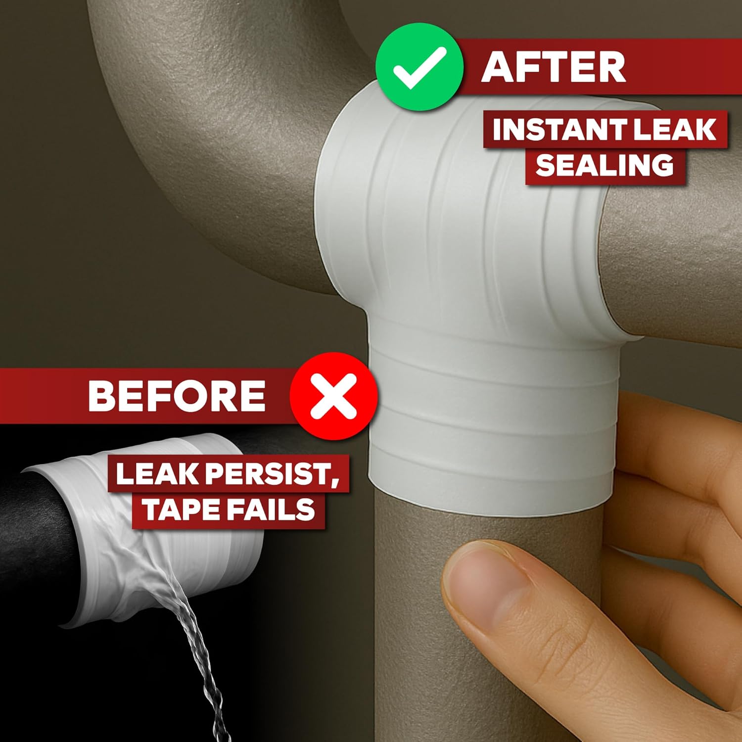 XFasten Self Fusing Silicone Tape Waterproof White – 1" x 36 Feet (3-Pack 108ft), Self Amalgamating Tape, Silicone Rubber for Plumbing, Sealing Pipes, Hose Repair, Outdoor Coax and Electrical Cables