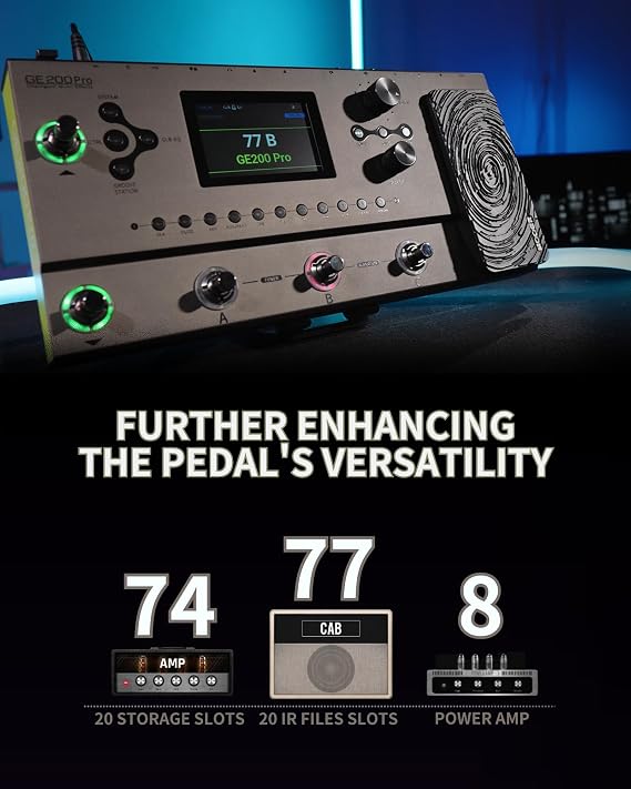 MOOER GE200 Pro Gen.4.0 Intelligent Guitar Amp Modelling Multi Effects Pedal All-in-one Professional Processor Groove Looper Drum, MIDI, AI Preset, Stem Seperation, MNRS & IR Loader, Preset Share