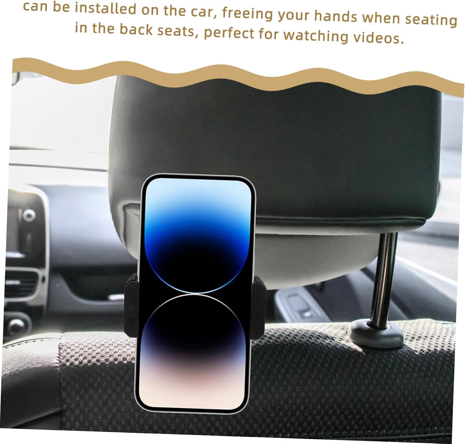 Angoily Car Headrest Phone Holder, 360° Tripod Mount Adapter image 2
