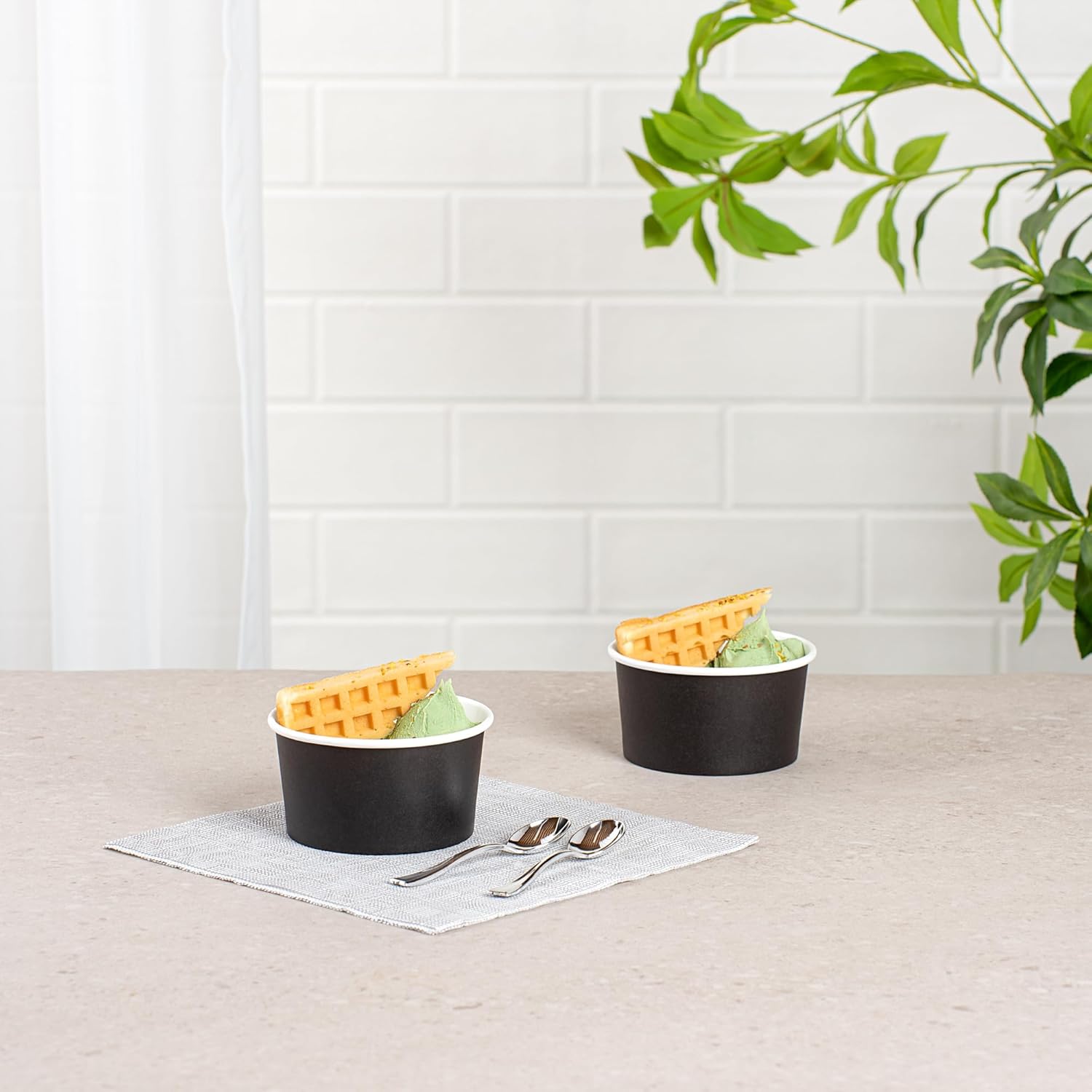 Coppetta 8-Ounce Dessert Cups, 200 Disposable Ice Cream Cups - Lids Sold Separately, Sturdy, Black Paper Frozen Yogurt Bowls, For Hot And Cold Foods, Perfect For Gelato Or Mousse - Restaurantware - Image 4
