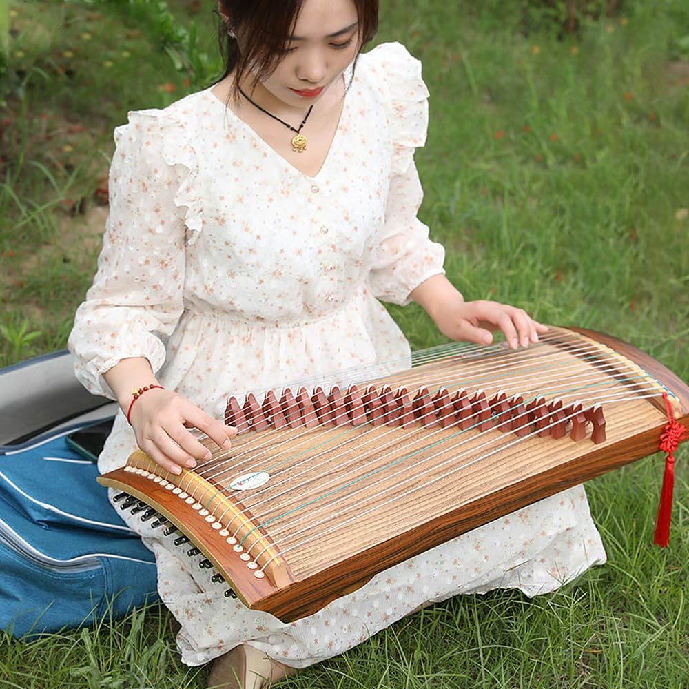 Guzheng Fingertrainingsgerät, 21 Saiten, 70 cm, tragbares Saiteninstrument, geeignet für Anfänger, inklusive Aufbewahrungstasche, A
