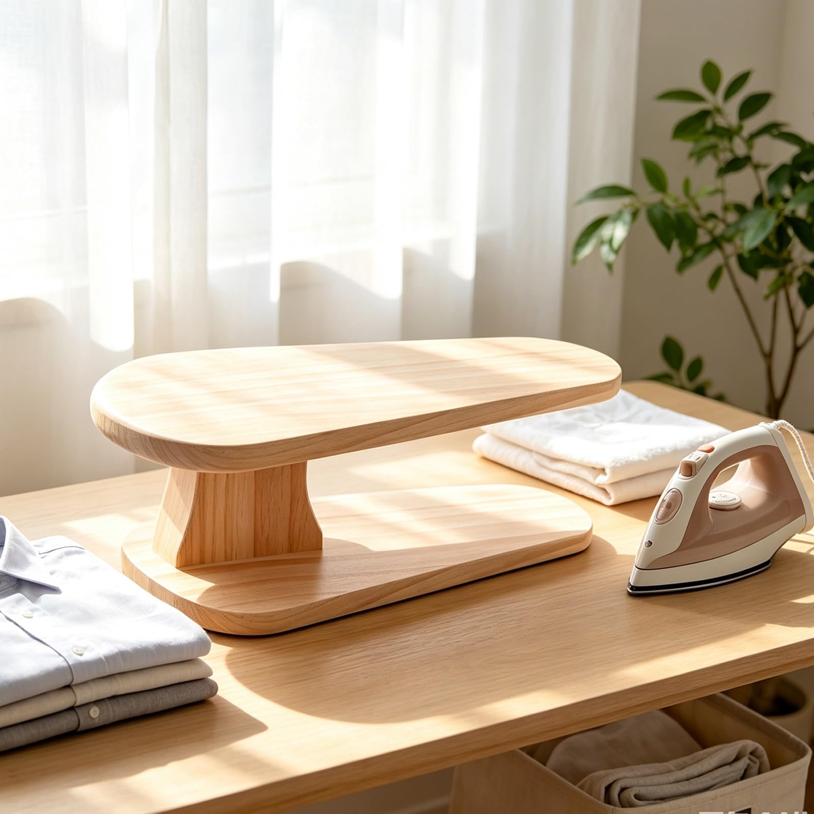 Kleines Bügelbrett aus Holz, Bügelbrett zum Auflegen auf den Tisch