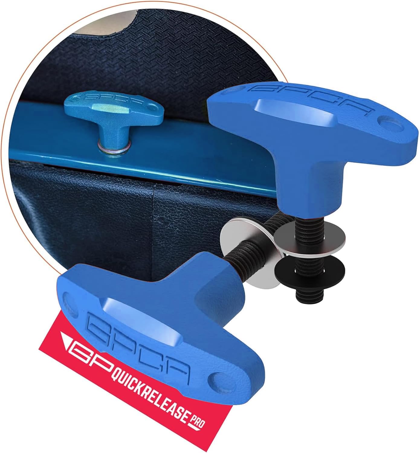 GPCA – Quick Release JL Hardtop Bolts, M8 25mm Thumbscrew for Jeep Wrangler JL 2018–2025 Hardtop Removal, Jeep Accessories & Cargo Tie Down GP Anchor PRO w/o Nut, 6 Pack (Blue)