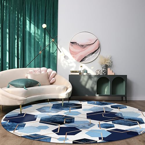 Miniatura 3 de Blue Gold Area Rug Carpet for Kids Teen Girls Boys Bedroom, Living Room, Washable Outdoor Indoor Accent Throw Runner Floor Mat Area+Rug Gradual