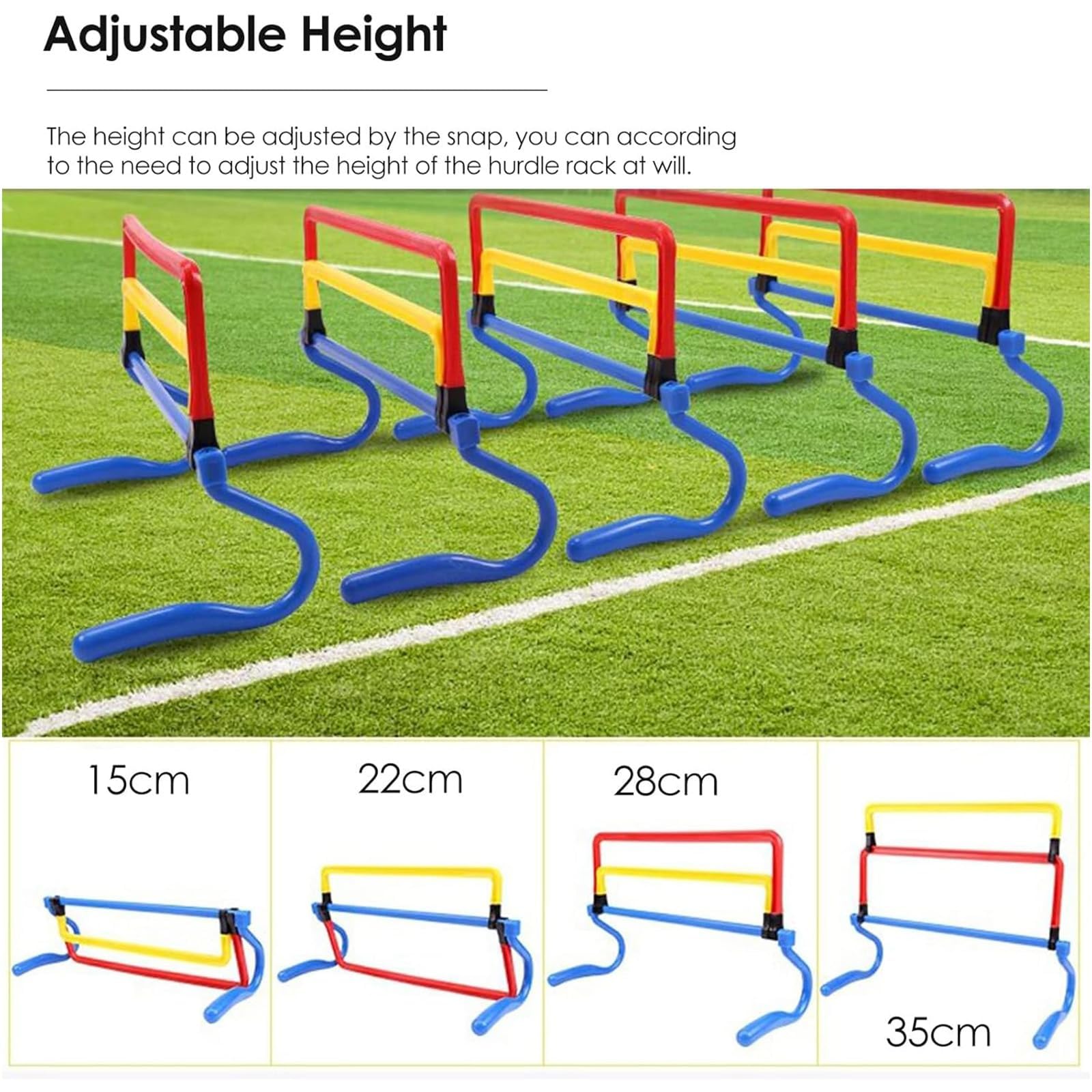 Juego De Vallas Plegables, Juego Ligero De 5 Piezas para Entrenamiento De Velocidad Y Agilidad, para FúTbol O Entrenamiento PlioméTrico