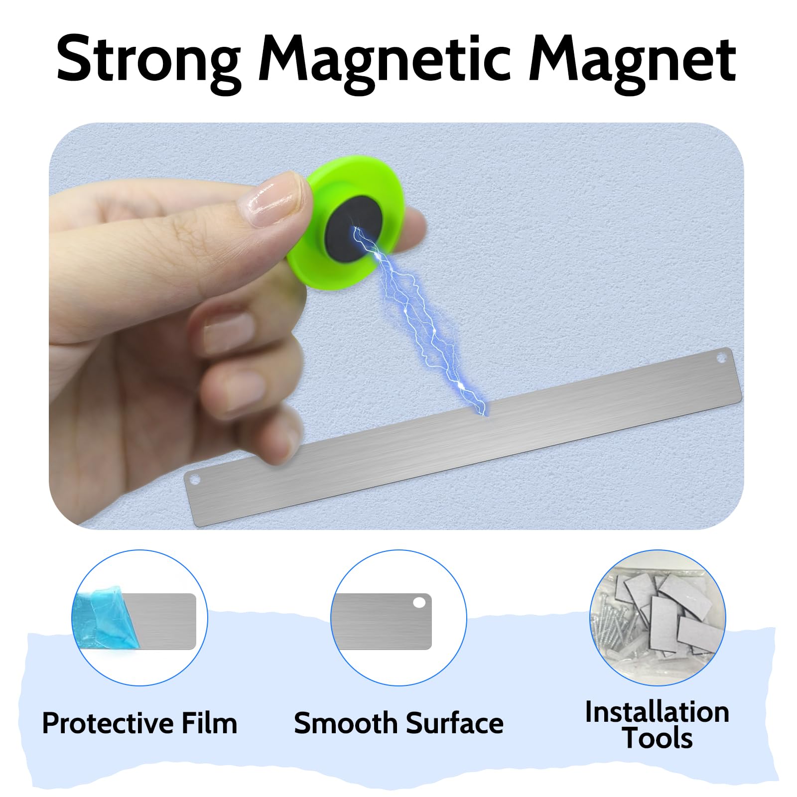 Magnetica pared Autoadhesivo, 6 Piezas Tablero Magnetico, Tablero Magneticode Hierro Inoxidable para Oficinas, Tablones de Anuncios, Paredes de Fotografías, Archivos y Refrigeradores