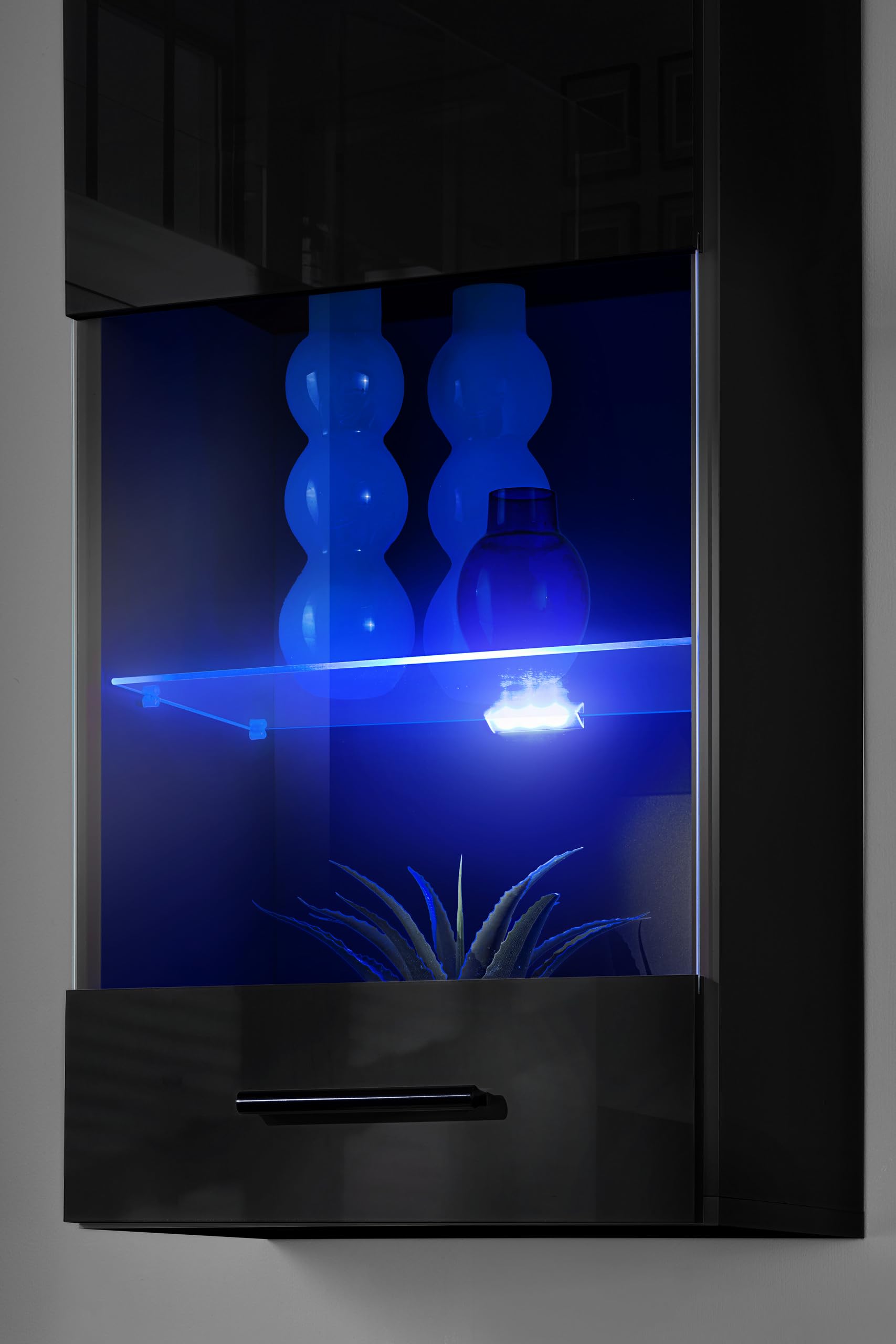 Komodee Wohnwand TV Varallo A2 Schwarz/Schwarz 200x195x45 cm