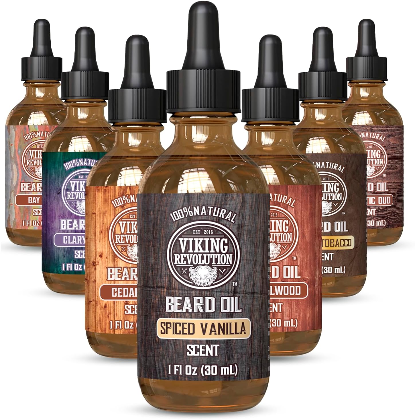 Beard Oil for Men - All Natural Beard Oil with Argan Oil & Jojoba Oil Beard Conditioner and Softener - Strengthens Beards and Mustaches for Men (1 Pack, Spiced Vanilla)