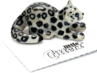 Little Critterz Snow Leopard Cub King - Multicolor Home Decor Animal Miniature Porcelain Figurine