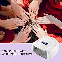 Vista 7 de Lámpara de uñas LED UV inalámbrica, secadora de uñas recargable de 60 W, luz de curado de esmalte de uñas para manicura con sensor automático y 4