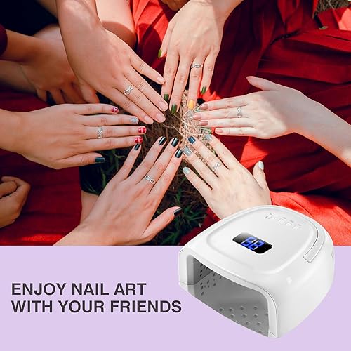 Miniatura 7 de Lámpara de uñas LED UV inalámbrica, secadora de uñas recargable de 60 W, luz de curado de esmalte de uñas para manicura con sensor automático y 4