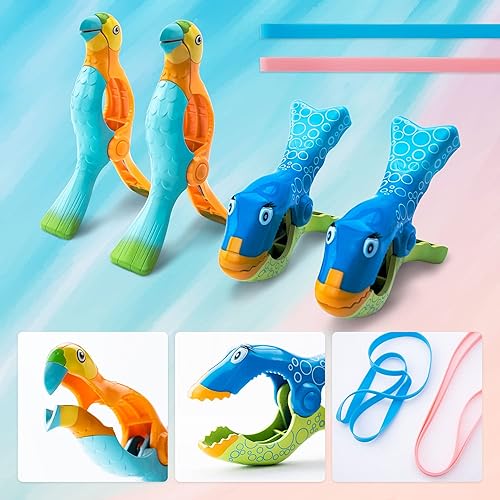 Miniatura 3 de Paquete de 4 clips para toallas de playa con diseño de pez loro, paquete de 2 toallas de playa, toallero para sillas de playa, pinzas de ropa