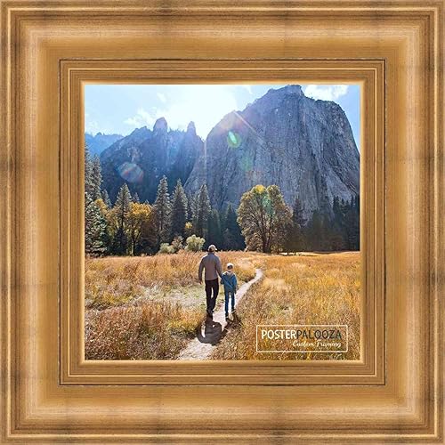 Miniatura 9 de Poster Palooza Marco de fotos de madera completo tradicional dorado de 26 x 18 pulgadas con acrílico UV, respaldo de tablero de espuma y herrajes