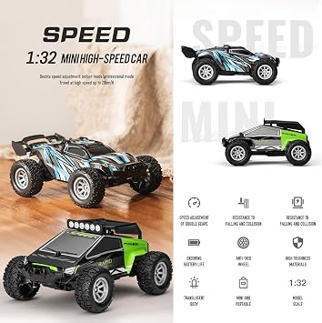 Mini RC Car for Adults, 4WD Off Road Remote Control Truck High Speed 20KMH Rechargeable Battery RTR Gift for Teen Birthday Christmas