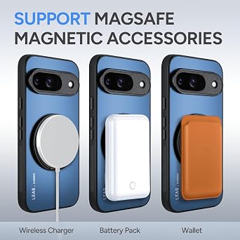 Phone Case for Google Pixel 9, [Compatible with Magsafe][Full Camera Protection],Anti-Fingerprint Shockproof Phone Cover with Stand, Lightweight Case for Women and Men (Google Pixel 9)