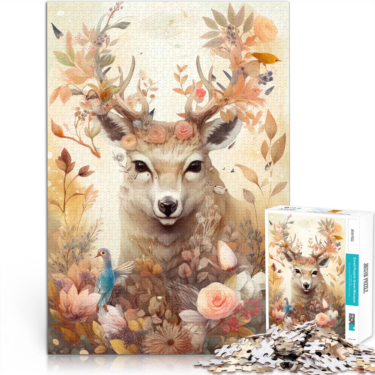 Jigsaw Puzzle for teenagers 2000 Pieces Art Dear With Flowers Analyse und Logik Tolle Geschenke und Spielzeuge70x100cm — image 1