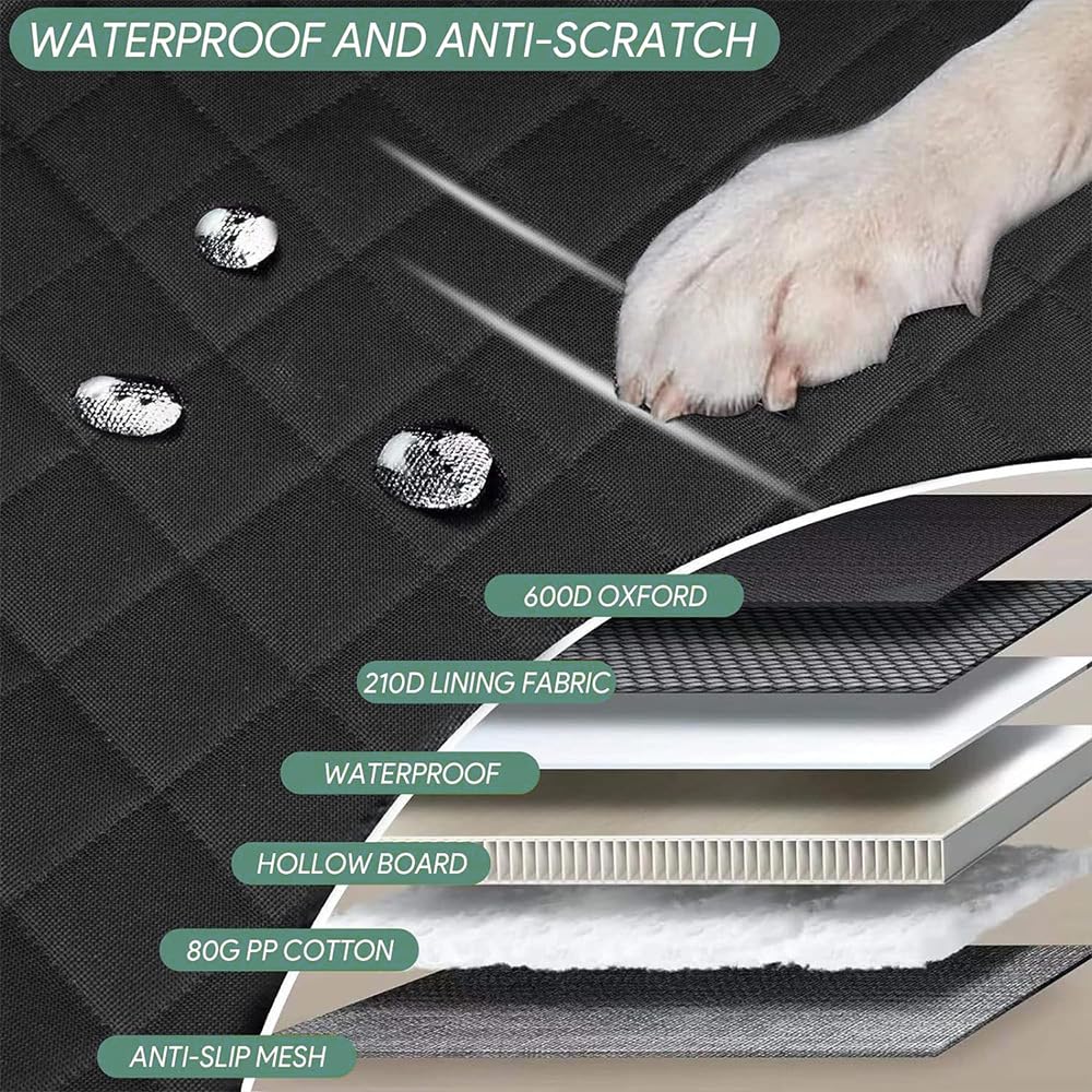 Coprisedile Auto Con Fondo Rigido Per Cani,Dog Car Seat Cover,Estensione Del Sedile Posteriore Per Cani,Coprisedile Auto Per Cani Telo Posteriore Auto Per Animali Domestici Per Auto, Camion, SUV
