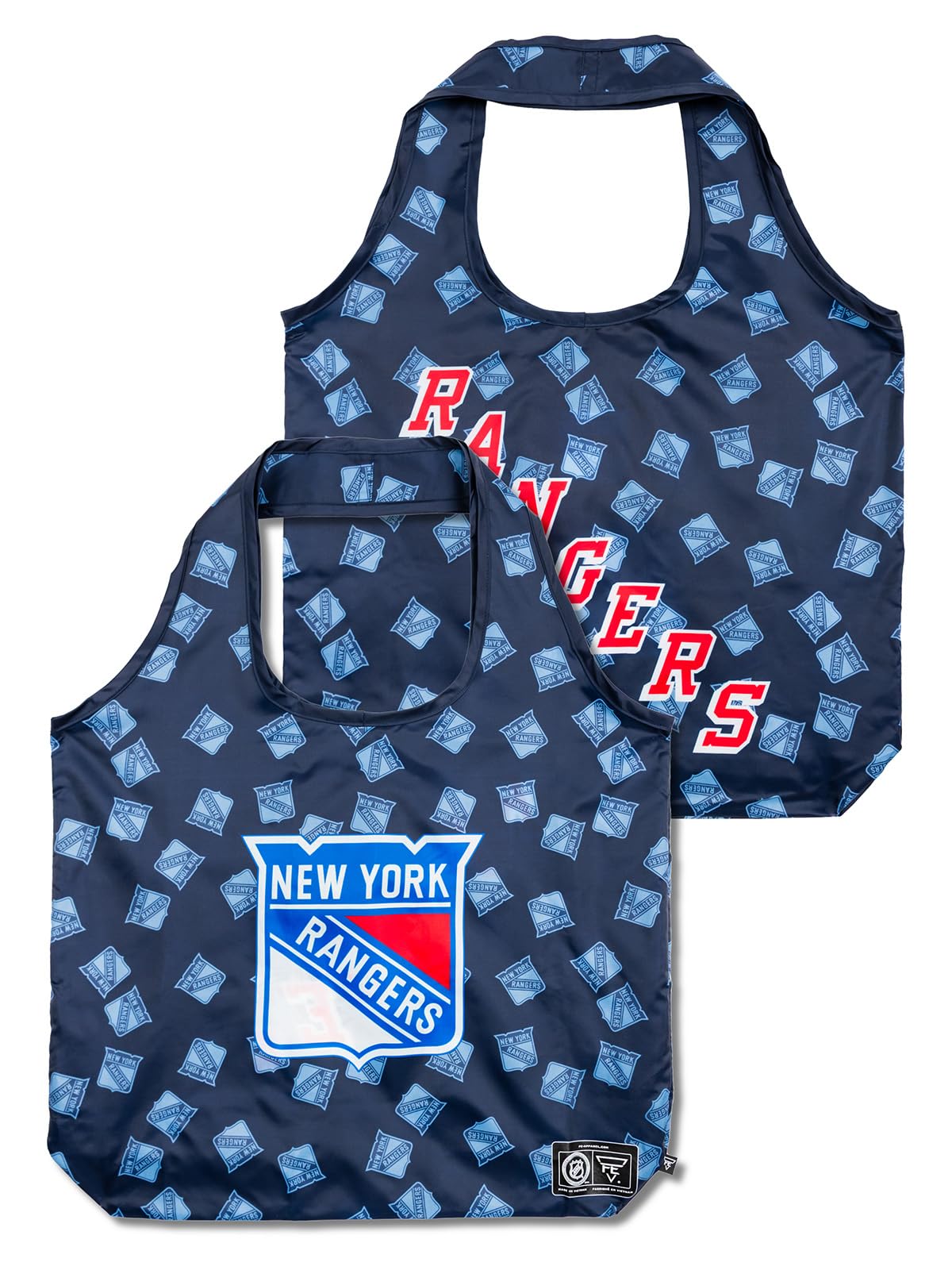 FE NHL New York Rangers Sustainable Shopping Bag, Reusable New York Rangers Tote Bag, NHL Officially Licensed Gear, Recycled Fabrics, Navy, One Size