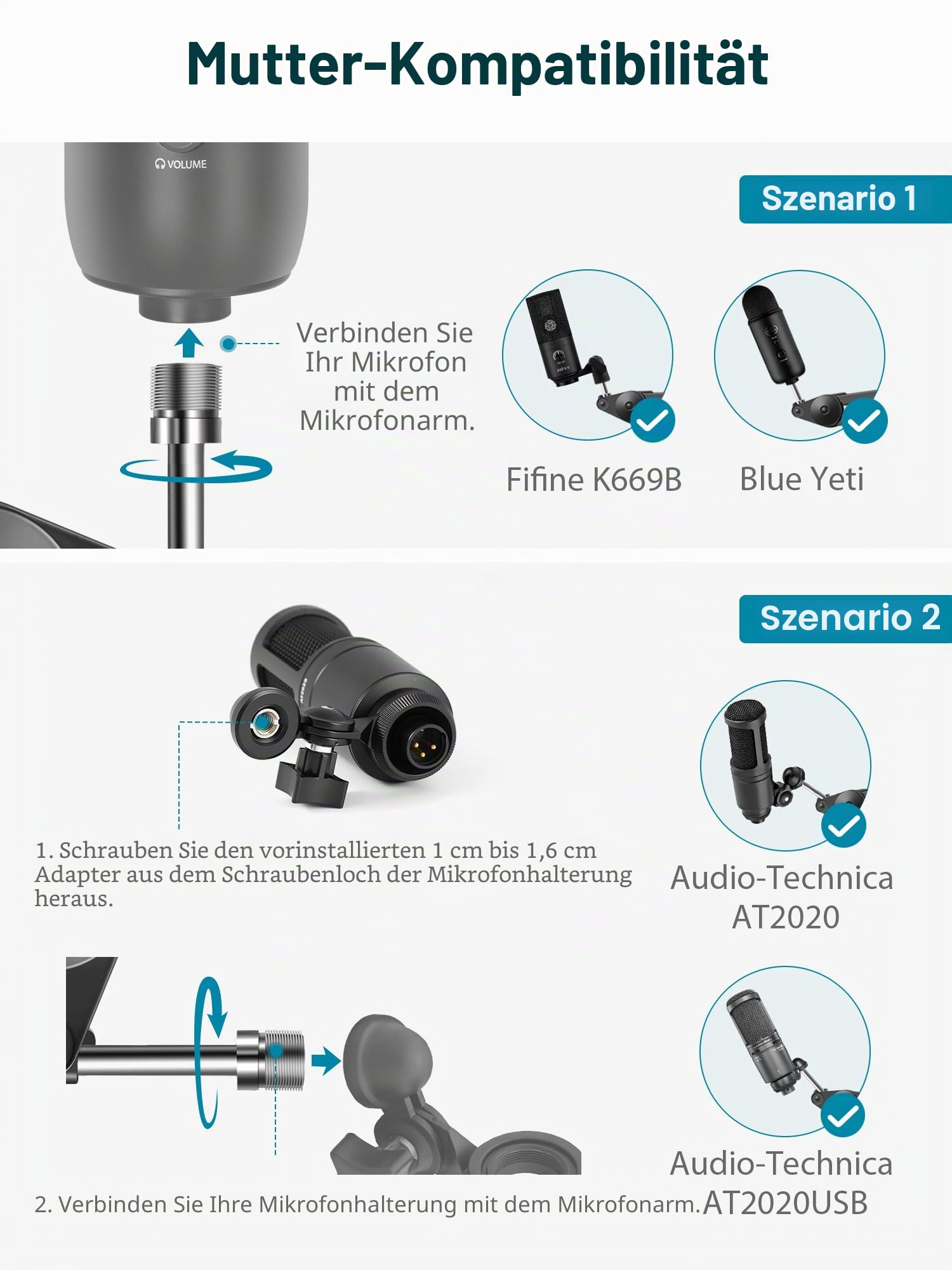 InnoGear Mikrofonarm Tischhalterung Mikrofonständer Galgenarm für Blue Yeti, groß | Leise, professionell, 1,6 kg Tragkraft, passend für Fifine, 71,1 cm ausziehbar, für schwere Mikrofone, verstellbare Winkel