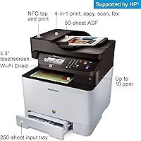 Vista 2 de Samsung SL-C1860FW/XAA impresora color inalámbrica con escáner, copiadora y fax