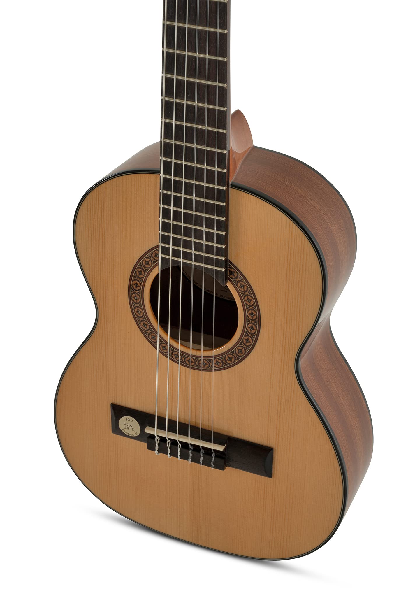 GEWA Guitarra clásica Pro Arte GC 25 A - tamaño 1/4 (aprox. 4-7 años) - Tapa de abeto macizo - Fondo/aros de caoba - Cuerdas Hannabach - Mecánica dorada - Fabricado en Europa