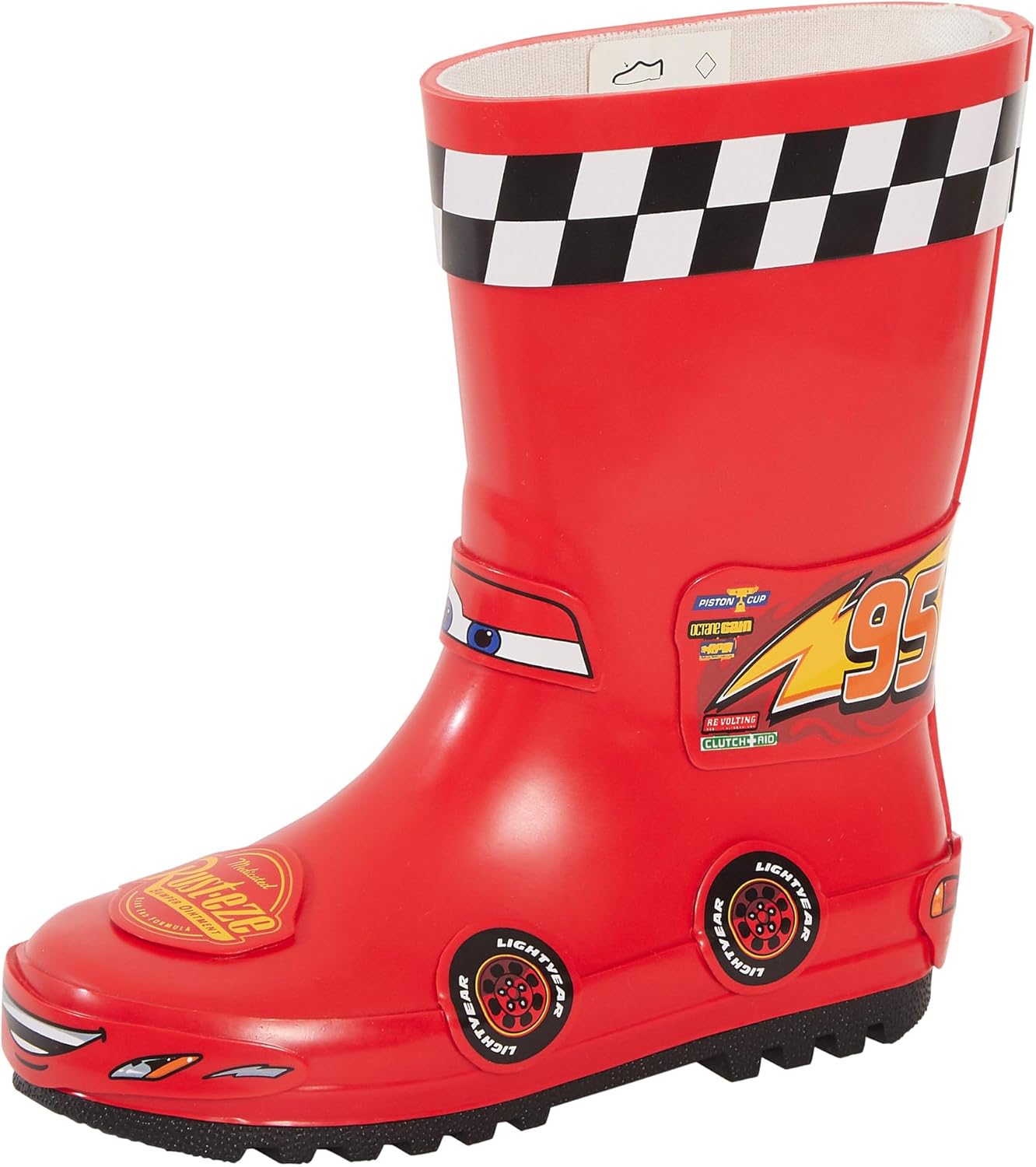 Disney Cars Rain Boots 3D Lighting McQueen Rubber Boots Boys Red Dress Up Footwear