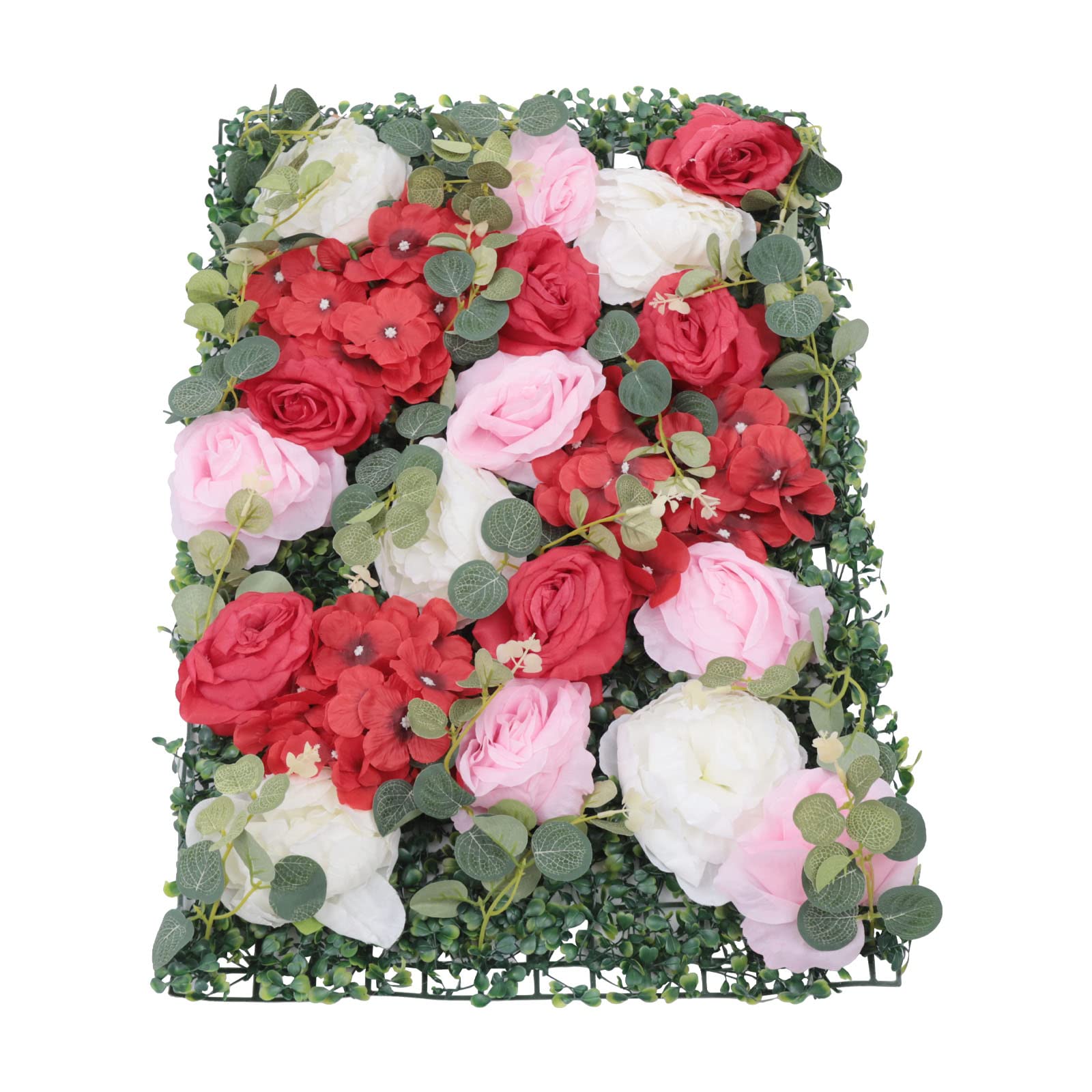 Flower Wall Panel Floral Backdrop - 6/12 Pcs Artificial Rose Flower Mat for Wedding, Party, Nursery, Baby Girl Room, Home, Event Decor (Red,Pink,White)