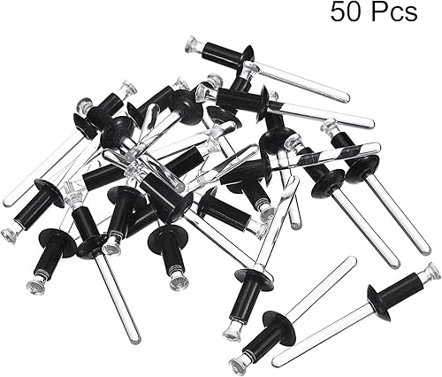 Miniatura 8 de uxcell Remaches ciegos de nailon, 18 pulgadas x 14 pulgadas (0.126 in x 0.252 in) remache para tablero de PC, retenedor de panel de molde, negro, 50