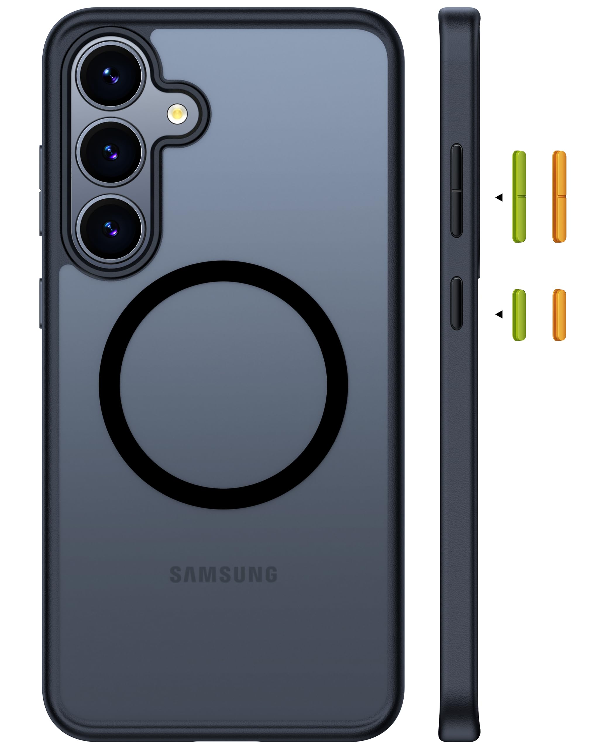 TORRAS Magnetic Shockproof Case for Samsung Galaxy S25 Plus, [12FT Military Grade Protection] [Fit for MagSafe], Translucent Slim Case for Samsung S25