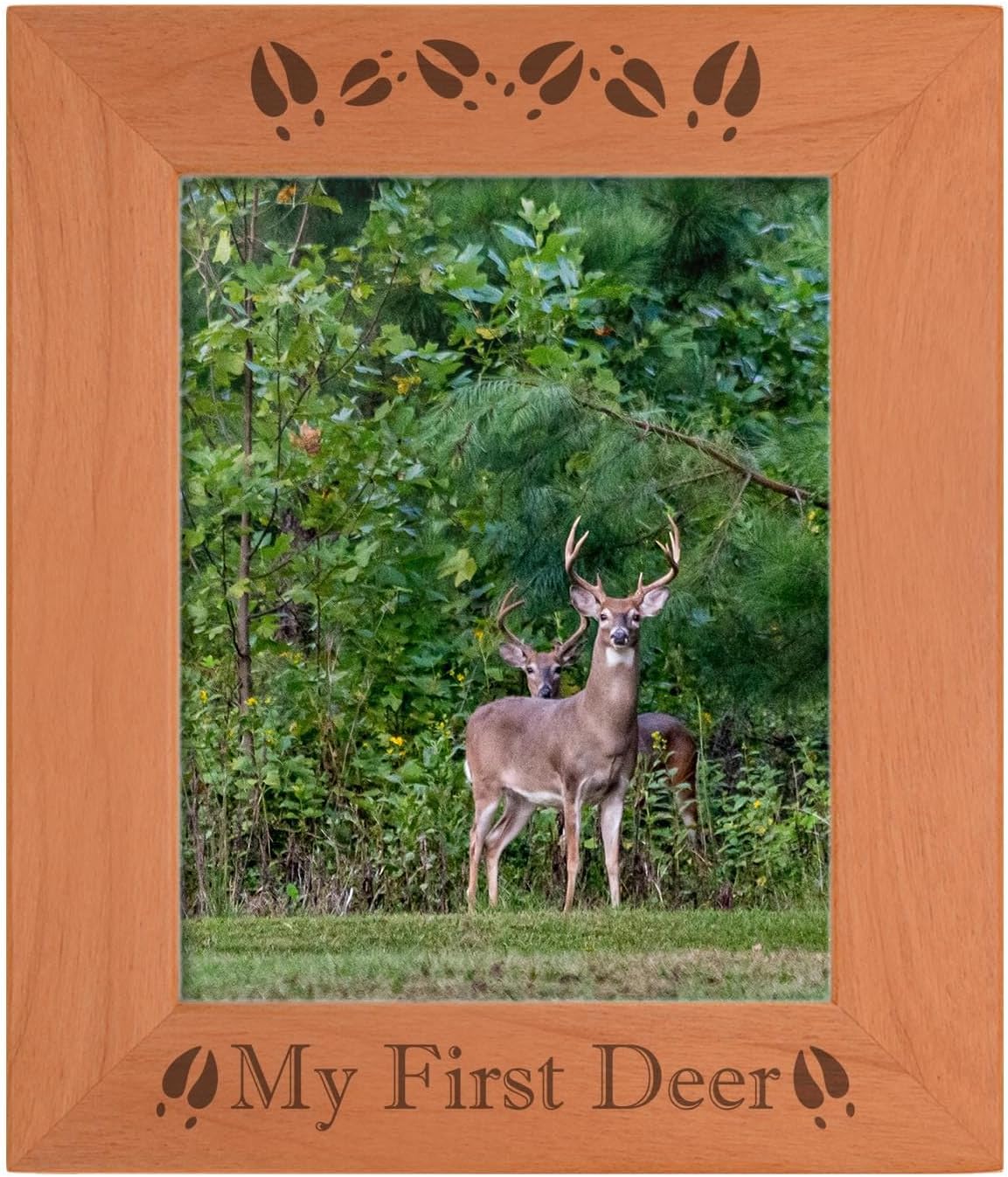 ThisWear Sentimental Photo Frame My First Deer Wood Engraved 8x10 Landscape Picture Frame