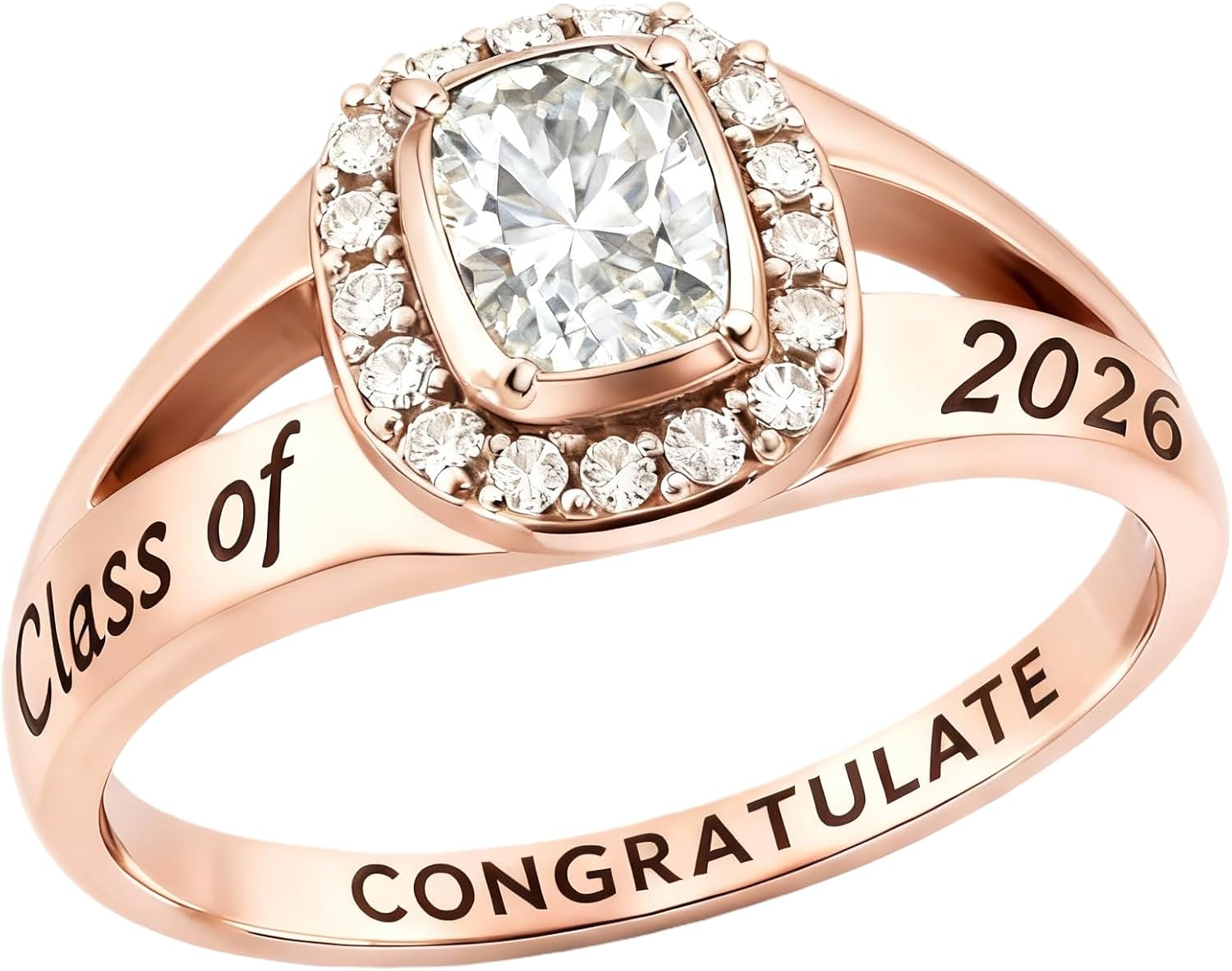 Class Rings for Women High School and College Graduates, 925 Sterling Silver Graduation Rings Personalized, High School Ring for Women 2026, Birthstone Women's Class Ring