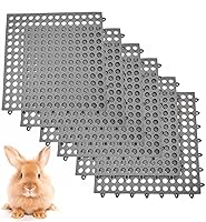BNOSDM 6-Pack Rabbit Feet Pads - Durable TPE Plastic Bunny Cage Mats with Holes for Guinea Pigs, Chinchillas, Ferrets & Small Pets (Gray/Blue/White)