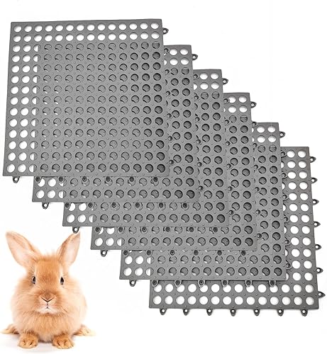Vista 17 de BNOSDM Alfombrilla para patas de conejo, 4 unidades, tapete de plástico para descansar con agujero para conejillo de indias, chinchilla, hurón, Verde