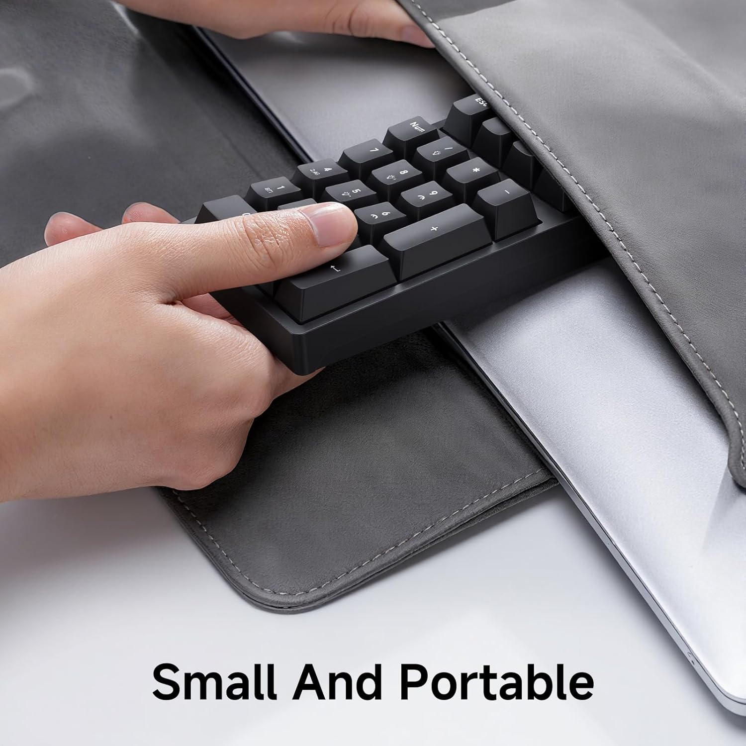 Wireless Numeric Keyboard, Mechanical Number Pad with RGB LED Backlit 21 Key Numpad Wireless 2.4G/Bluetooth 5.0/Wired USB-C RGB Backlit Numeric Keypad Rechargeable Numeric Keypad for Win/Mac