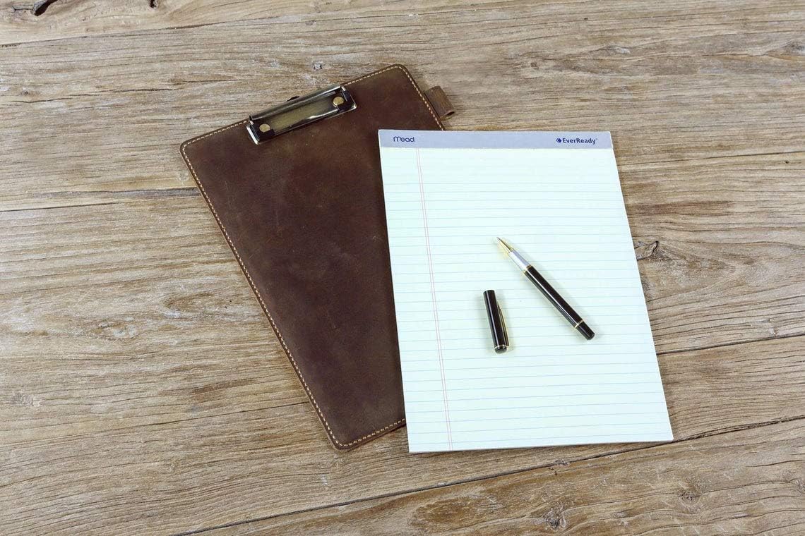 Personalized custom leather clip board letter size menu clipboard with pen holder teacher clipboards LCB05S