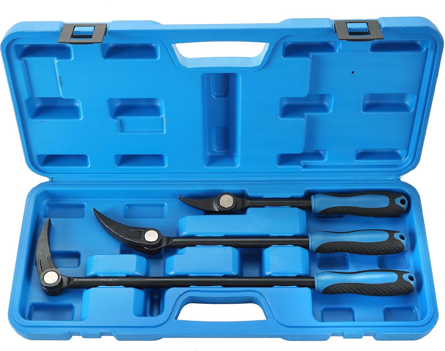 DASBET Adjustable Pry Bar, 3-Piece (8, 12, 16Inch) Heavy Duty 11-Point Indexing Pry Bar Automotive Pry Bar