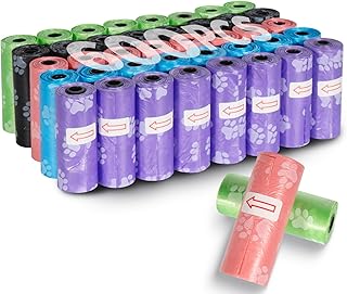 KOMABLEN 600 Stück Hundekotbeutel biologisch Abbaubar, 40 Rollen Kotbeutel für Hunde, Auslaufsicher Hundebeutel Kot, Tragbar Dick Hundetüten Hundezubehör mit Kotbeutelspender 33x22.8cm(5 Farben) product image