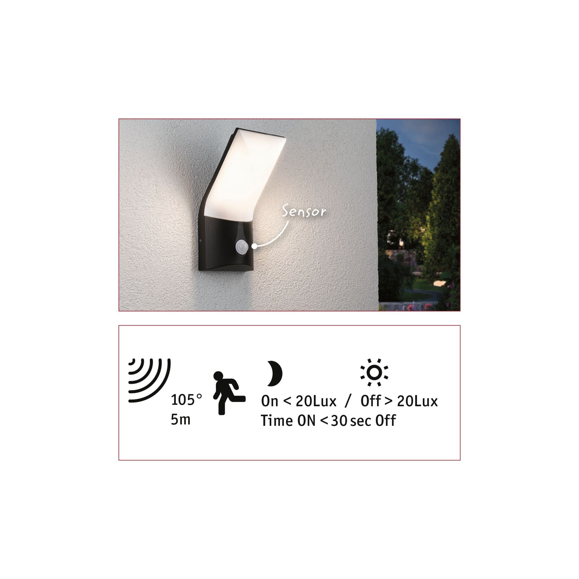 Paulmann 94402 Aplique LED de exterior Adya IP44 120x128mm 3000K 10W 1200lm 230V aluminio antracita iluminación exterior aluminio