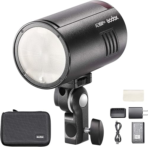 Godox AD100 Pro AD100Pro Flash de Bolsillo para Exteriores, 100Ws 2.4G TTL 1/8000s, HSS Monolight, 0.01-1.5s Tiempo de Reciclaje, 320 Destellos a