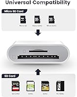 Vista 3 de Cámara Trail USB C Lector de tarjetas SD, ChiaoPio 2 en 1 USB-C a adaptador de tarjeta de memoria con SD MicroSD de doble ranura compatible