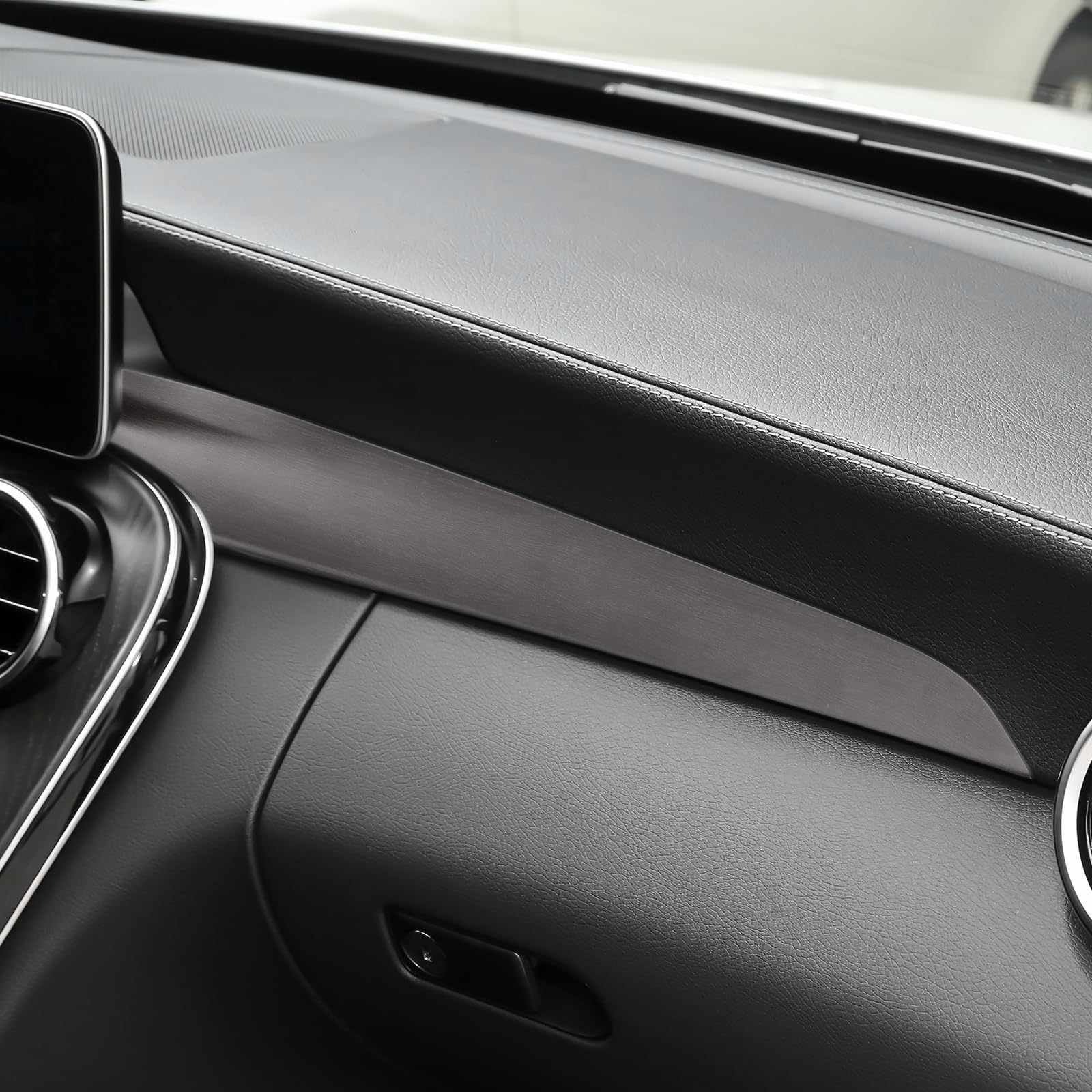 KUNGKIC Auto-Mittelkonsole Co-Pilot-Zierleiste Abdeckung Zierleiste Armaturenbrett Aufkleber Innenbereich Für Mercedes Benz C-Klasse W205 2015-2021 GLC X253 2016-2021 Zubehör ABS (Holzmaserung)