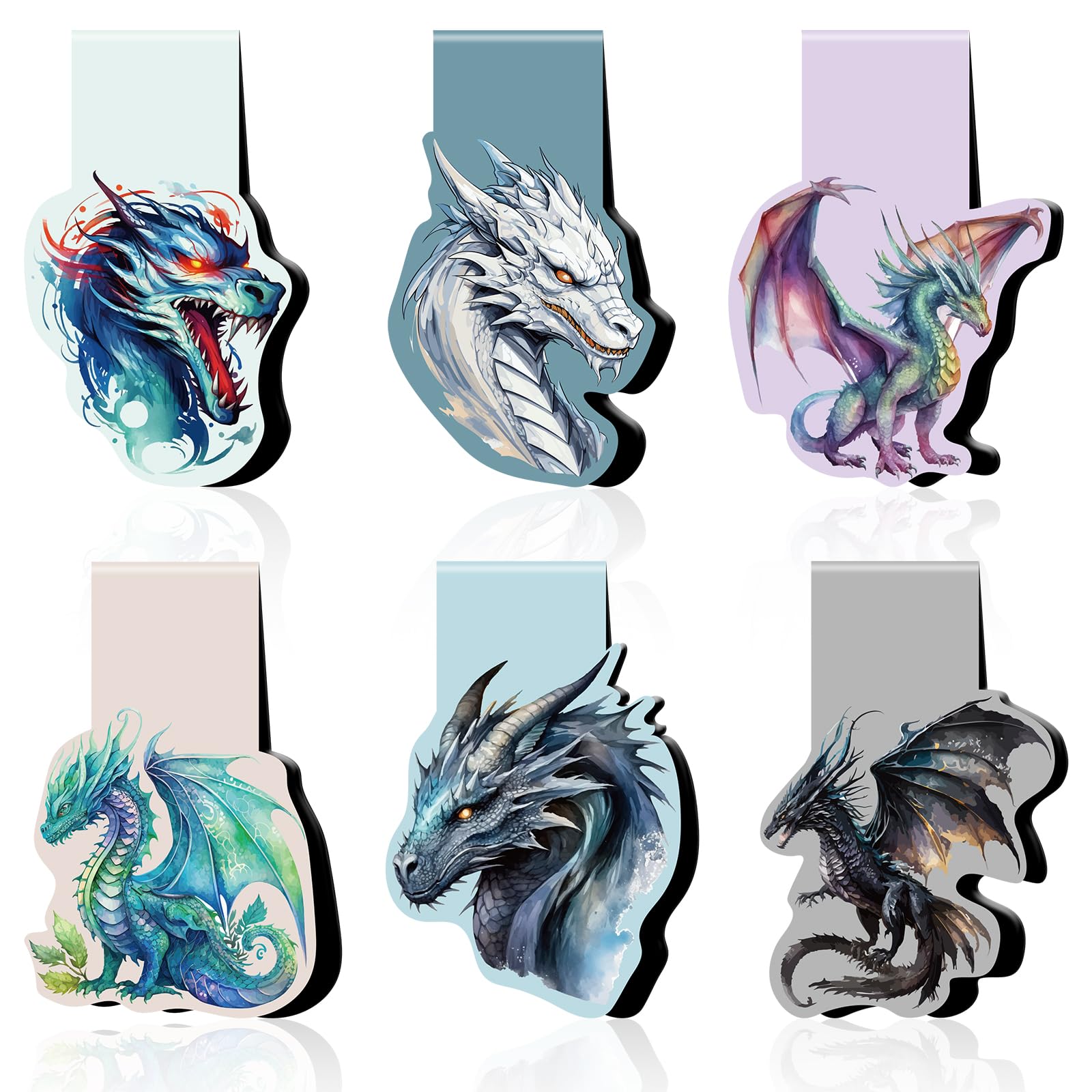 Marque-pages Dragon Métal - Lot De 2 Avec Boîte Cadeau - Acier Inoxydable 2,6x13 Cm - Cadeau Pour Lecteurs - 3