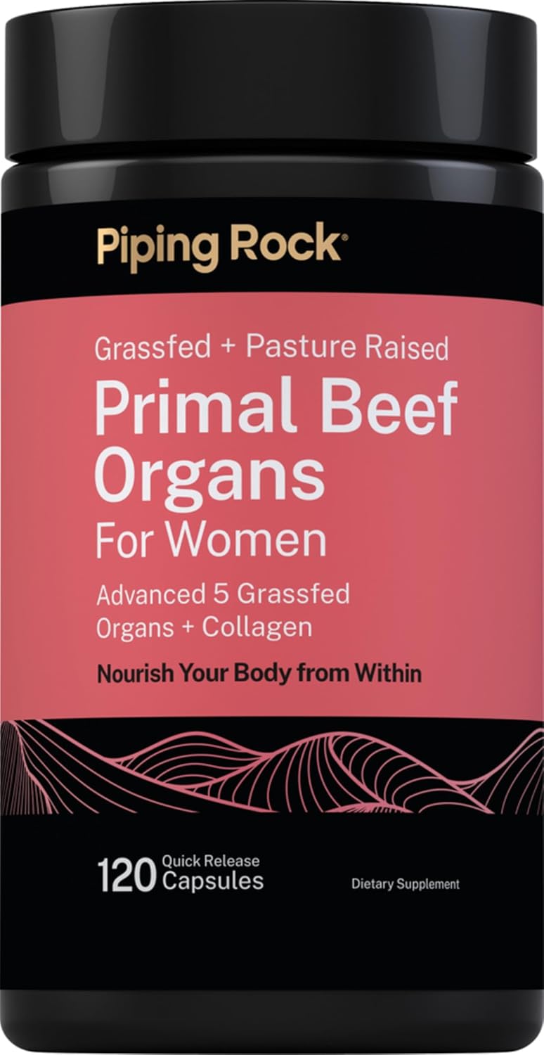 Piping Rock Primal Beef Organ Supplement for Women | 120 Capsules