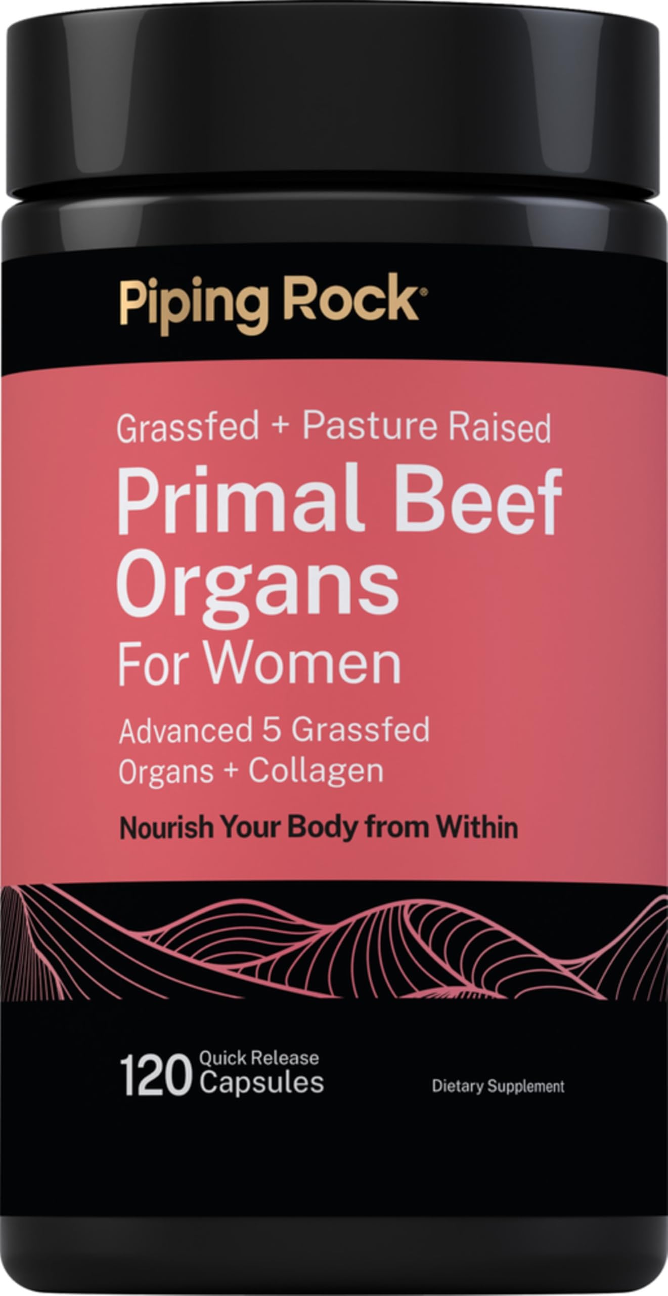 Piping Rock Primal Beef Organ Supplement for Women | 120 Capsules