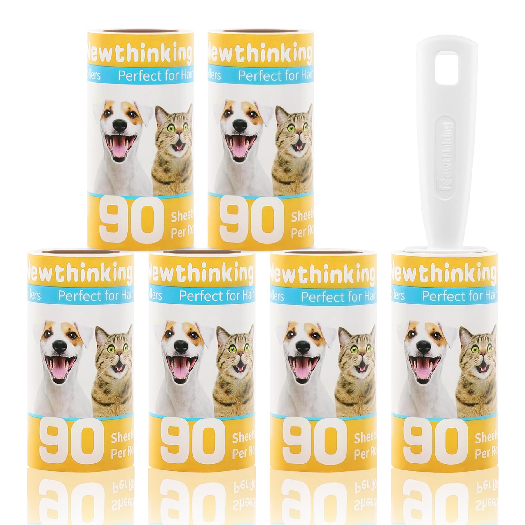 Newthinking 540 Sheets&1 Handles Lint Rollers And Refills For Clothes, 540 Sheets Of Lint Roller Refills And Handle, Extra Sticky Clothes Roller For Pet Hair Remover, 90 Sheets Per